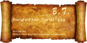 Berghoffer Terézia névjegykártya